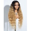 Joedir Long Deep Curly Wavy Lace Front Synthetic Wigs for