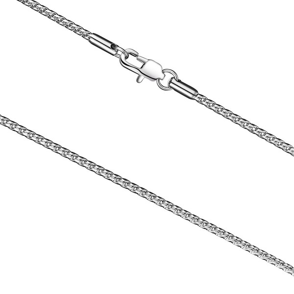 FOSIR 2mm Titanium Steel Unique Snake Chain Necklace for Men