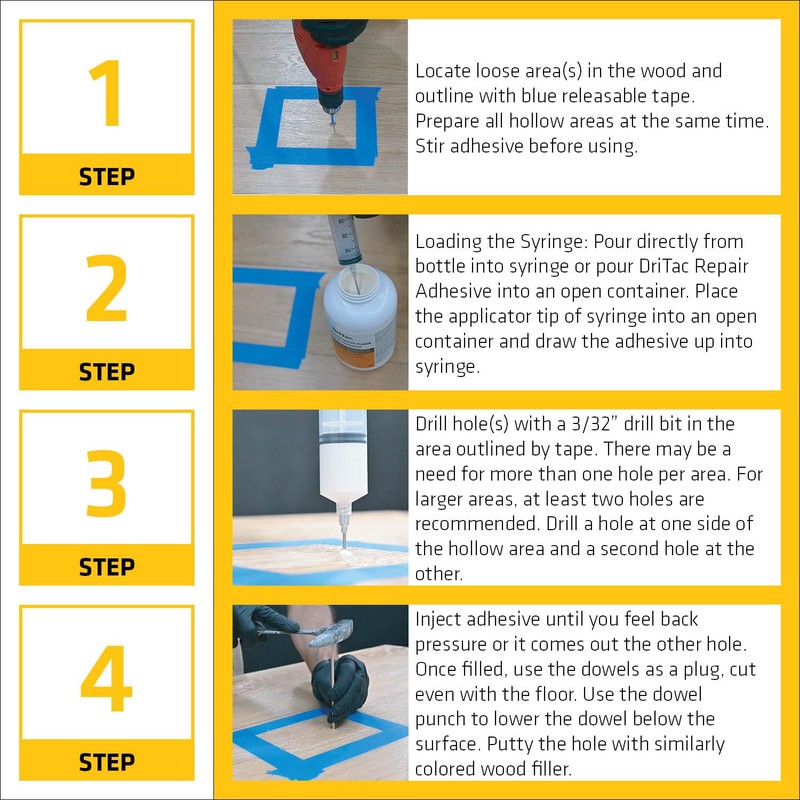 Sika DriTac - Professional Wood Floor Repair Adhesive - White