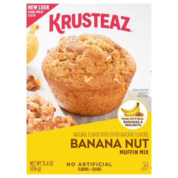 Krusteaz Muffin Mix, Banana Nut, 15.4 Ounce (Pack of 12)