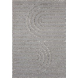 LUXE WEAVERS Modern Geometric Silver 8x10 Area Rug