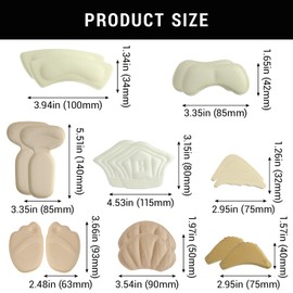 QIYUDA 21Pairs Toe Inserts for Shoes Too Big, Adjustable Shoe Filler, Shoe Size Reducer Stuffers