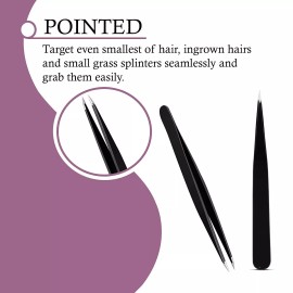 Mandebura Beauty x3 Stainless Steel Eyebrow Tweezers Set Makeup Tool for Hair Removal Face