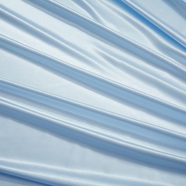 Counfeisly Satin Queen Flat Sheet, Luxury and Silky Soft Bed Top Sheet Only, Baby Blue