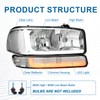 Fullux LED DRL Headlights Assembly Compatible with 1999-2007 GMC Sierra/2000-2006