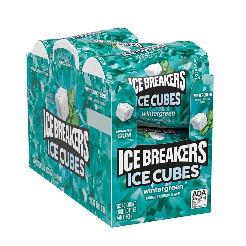 ICE BREAKERS Ice Cubes Wintergreen Flavored Sugar Free Chewing Gum