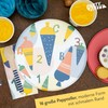 PARTY PARTY Pack of 16 Paper Plates Motif School Cone,