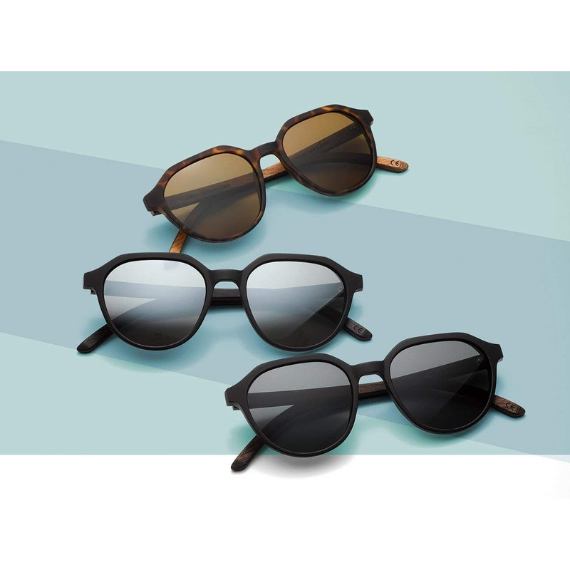 Take A Shot - Large Round Wooden Sunglasses for Women,