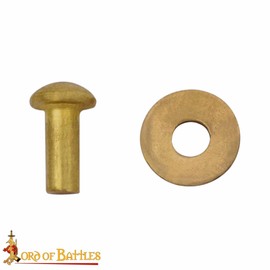 Lord of Battles Mushroom Head Rivets - Heavy Duty Solid Rivets Perfect for Wood, Metal, Leather & DIY Projects, Plate Armour or Helmets Repair (Solid Brass - Set of 50, 13mm)