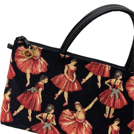 Belle Blanche Ballerina Gobelin Pouch Bag, Made in Japan, Ballerina Black/Red Dress