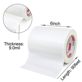 Wide Duct Tape, Industrial Grade 30Yards (90 ft) Wide 6'' Tape Duct, 9 Mil Heavy-Duty, Waterproof, Strong, Flexible, No Residue, for Crafts & Home Improvement (White, 6'' x 90ft)