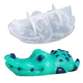 Taba Squishy Alligator Mold - Cute Cartoon Shiny Silicone Animal Mold for Making Large Crocodile Squishy