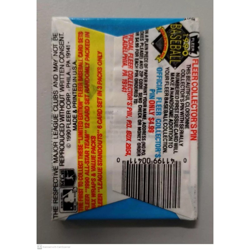 1990 FLEER BASEBALL CARDS Individual PACK 10th Anniversary Edition