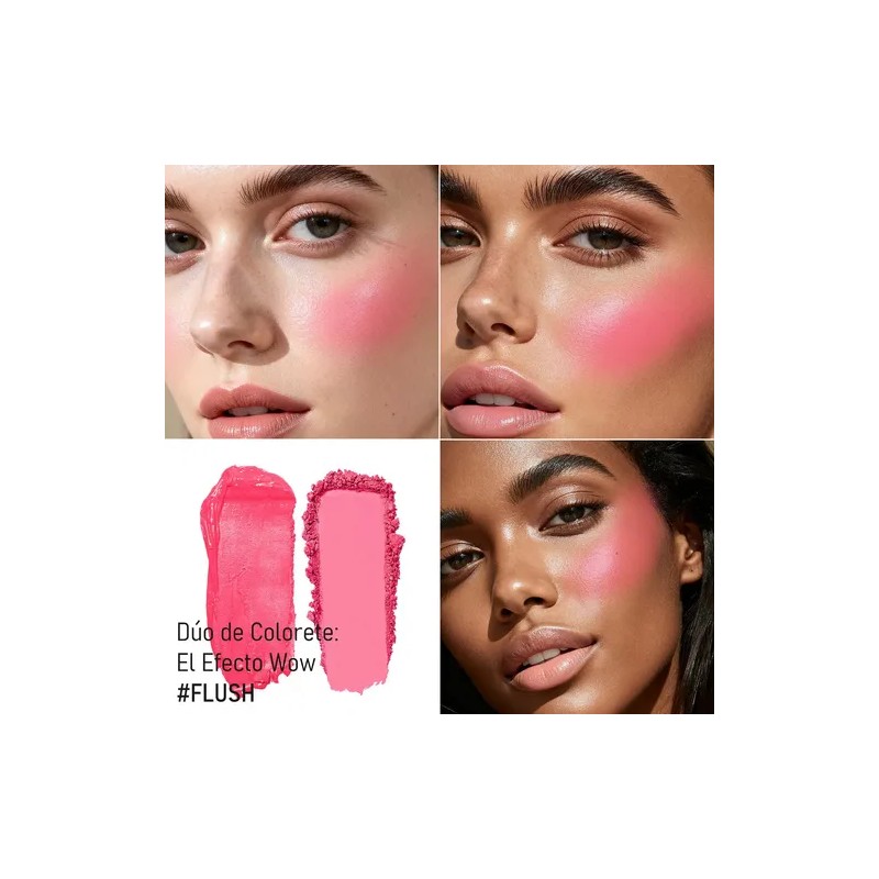 Double-Take Crème & Powder Blush Duo Tono Del Maquillaje Flush