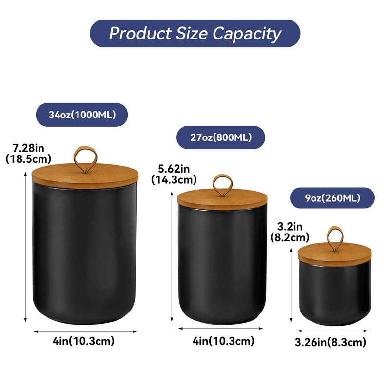 Jueison Ceramic Storage Jars, Modern Elegant Highly Polished Airtight Gorgeous