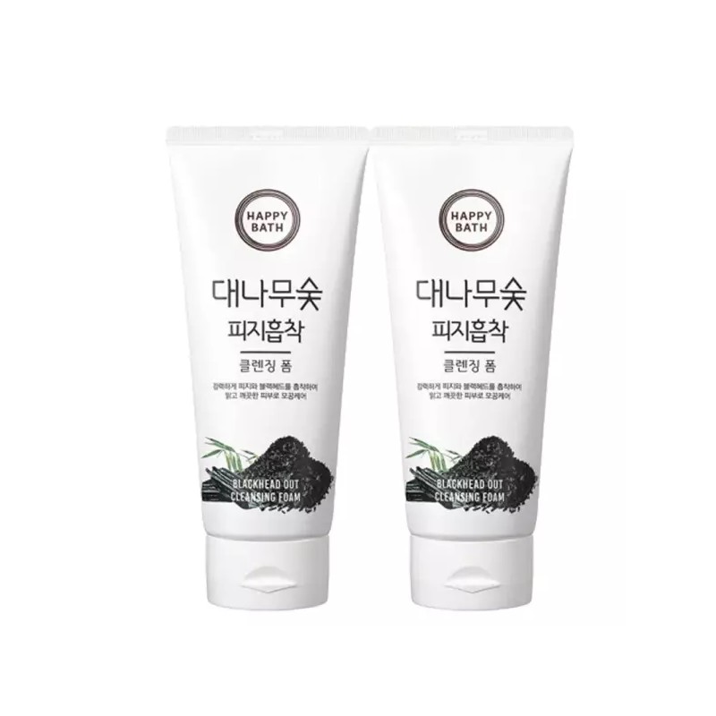 Happy Bath 해피바스 대나무숯 피지흡착 클렌징 폼 200g x 2개