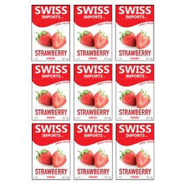 Swiss Imports Sugar Free Bonbons Hard Candy Drops, Strawberry, 1.4 oz/40g Box, 9 Pack