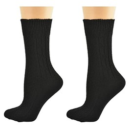 Sierra Socks Women's Classic Cable Knit Acrylic Crew Winter Socks-Soft,Warm & Breathable with 2 Pairs Perfect for Daily Wear