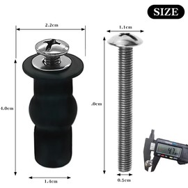 Toilet Seat Fixed Screw, 4 Pieces Toilet Seat Attachment, Universal Toilet Seat Attachment Set, Expansion Bolts Made of Rubber Toilet Seat Screws Accessories, Stainless Steel Hinge for Toilet Lid (4