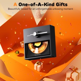 WSKEN Retro Bluetooth Speaker Gifts - for Music Lovers/Women/Men/House Warming,Vintage Aesthetic Desk Decor for Home Room Bedroom Office,Powerful Stereo Sound BT5.3 Wireless Speakers,Black