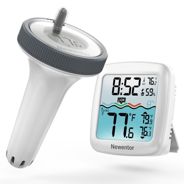 Pool Thermometer Floating Easy Read, Digital IPx8 Swimming Pool Thermometer
