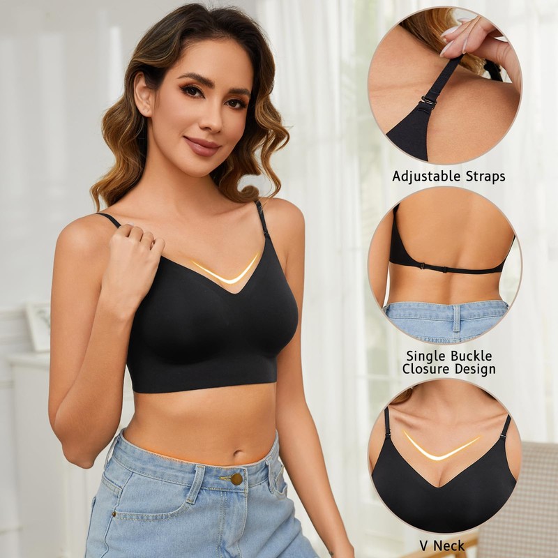 Niwicee Bra Women's Without Underwire Bra Backless for Women, Convertible