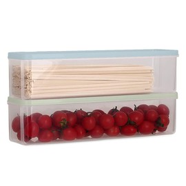 DUOHERESHUI 2 Pieces Plastic Pasta Box Noodle Storage, Spaghetti Noodle Storage Boxes with Lid, Kitchen Food Storage Boxes for Pasta, Spaghetti, Cereals (2 Colours)