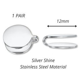 12mm Keloid Pressure Earring for Women and Men | Clip on Compression Earrings for Swelling Keloids (Silver)