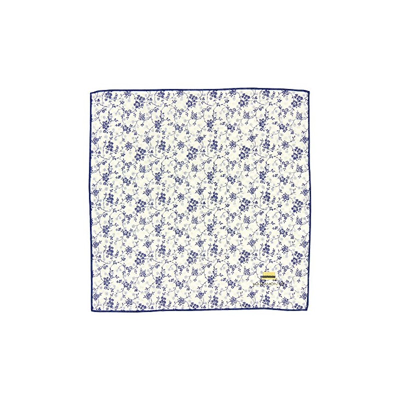 Hamamonyo Reversible Gauze Handkerchief, Florets and Straw Hat, white