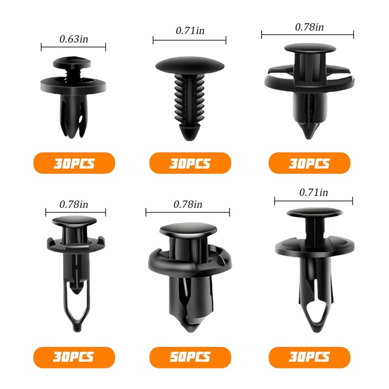Sandfren 200PCS Car Retainer Clips, Vehicle Bumper Push Pin Fasteners