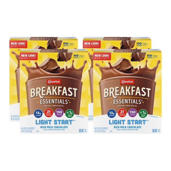 Carnation Breakfast Essentials Drink Mix, Rich Milk Chocolate (Pack of 4)