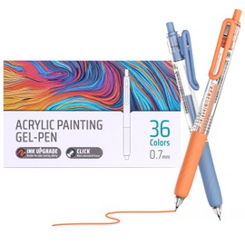 XWT 36 Colors Acrylic Painting Gel Pens, Retractable 0.7mm Fine Point Paint Markers for Wood, Canvas, Fabric, Journaling and DIY Crafts