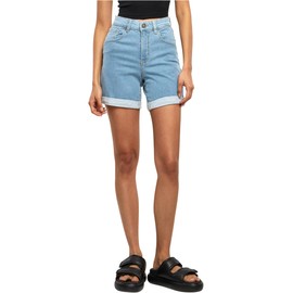 Urban Classics Women's Ladies Organic Stretch Denim 5 Pocket Shorts, clearblue Bleached, 26
