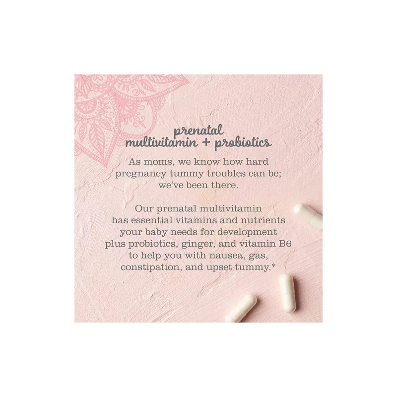 Mommys Bliss Multivitamínico Prenatal + Probioticos 45 Caps. Sabor Sin