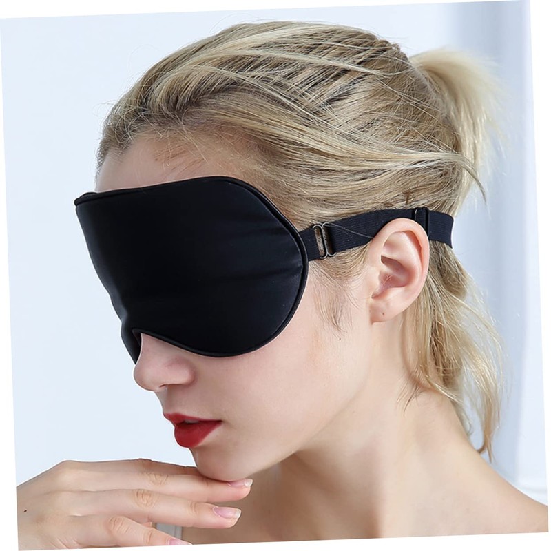 Baluue 2pcs Travel Eye Mask for Airplane Silk Sleep Mask