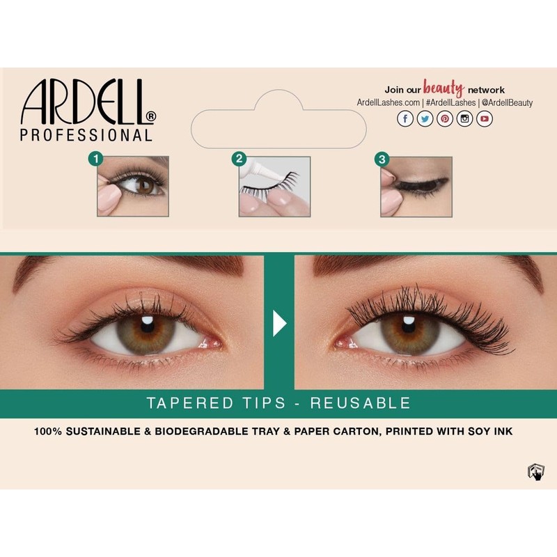 Ardell Eco Lashes 453, Sustainable Fibers False Eyelashes, Organic Cotton