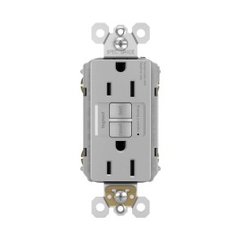 Legrand radiant 1597TRGRYCCD4 15 Amp GFCI Self Test Tamper Resistant Decorator Duplex Outlet, Gray (1 Count)