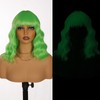 Ms Aloe Green Bob Wigs with Bangs Short Wavy Glow