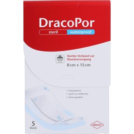 Dracopor Waterproof Wound Dressing 8 x 15 cm Sterile Pack of 5