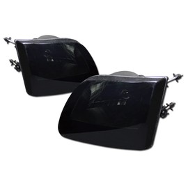 Smoke Clear Housing Crystal Headlights k2 Compatible With 97-03 Ford F150 / 2004 Heritage / 97-99 F250 Light Duty / 97-02 Expedition