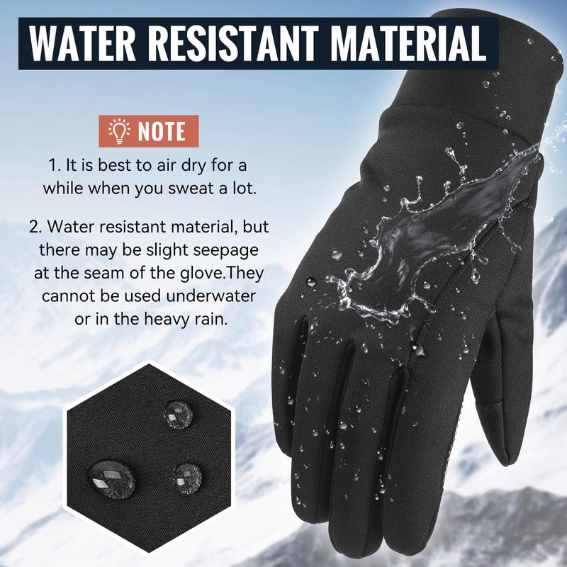 OZERO Winter Warm Gloves for Men: Cold Weather Lightweight Touchscreen