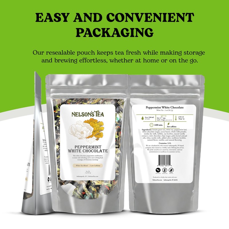 Nelson's Tea - White Chocolate Peppermint Loose Leaf Tea -