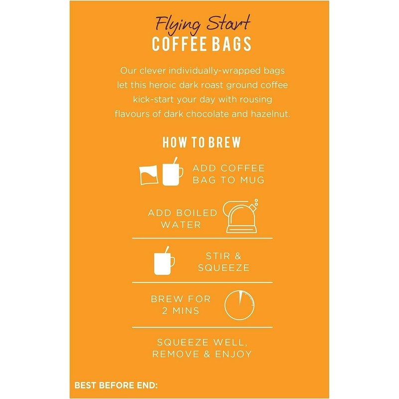 Taylors of Harrogate Flying Start Coffee Bags 10 Enveloped Bags,