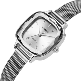 RUIMAS Women Watches Leather Band Fashion Japanese Quartz Watch Waterproof Malachite Green Women Green Watch, Silver, Classic