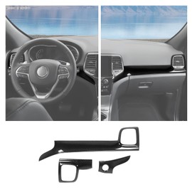 RT-TCZ Center Console Dashboard Panel Cover Trim Decor Interior Accessories for Jeep Grand Cherokee 2011-2020 (Black Carbon Fiber)