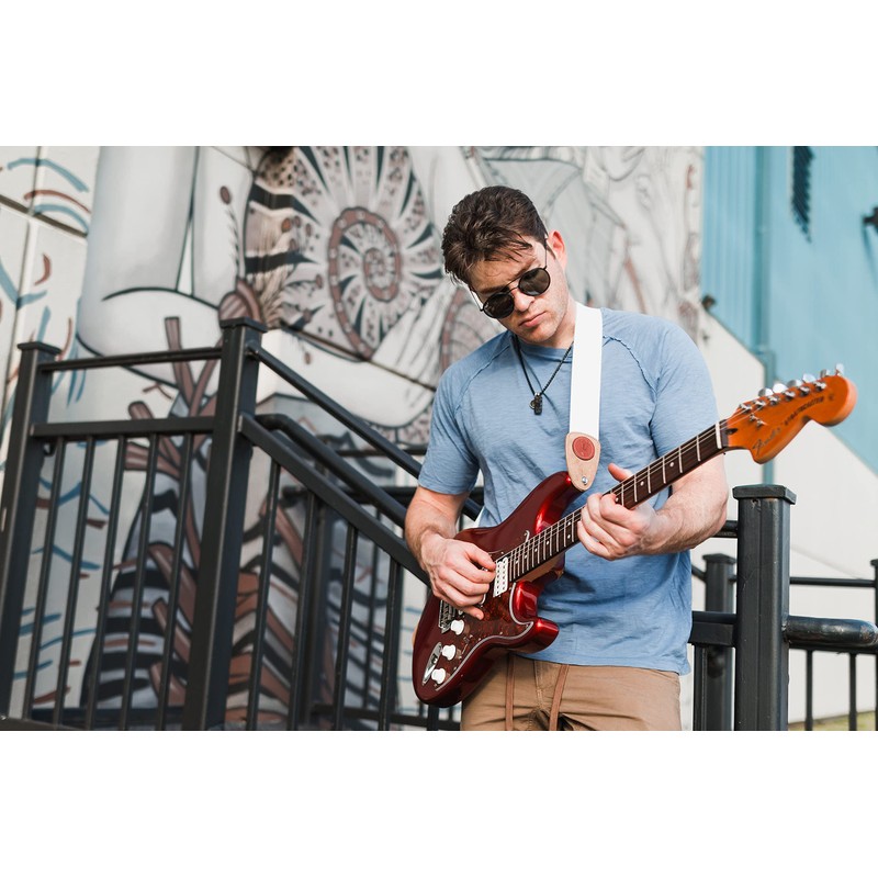 Levy's 2 inch Cotton Guitar Strap - White