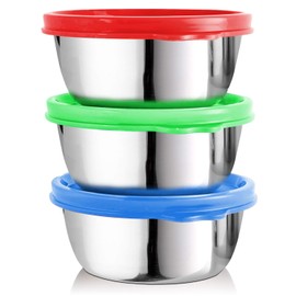 Signoraware Stainless Steel Containers Set | Eco Friendly Storage Canisters | Modern Airtight Keeper for Tea, Sugar, Snacks, Condiments, Flour, Coffee, Leftovers | 3 Pack (6.8 oz)