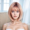 TISHINING Medium Length Bob Wig with Bangs for White Women
