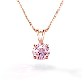Gift From New York Necklace, Women's, 1.25 ct Platinum, K18 Gold Processed, Single Grain Necklace, Pink 925 Silver, Hypoallergenic Metal, Gift, Silver, Stone, Created Diamond