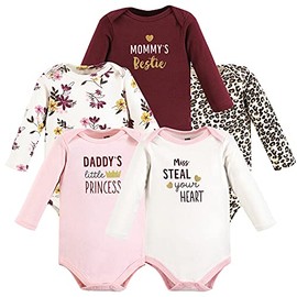 Hudson Baby Unisex Baby Cotton Long-Sleeve Bodysuits Steal Your Heart, 6-9 Months